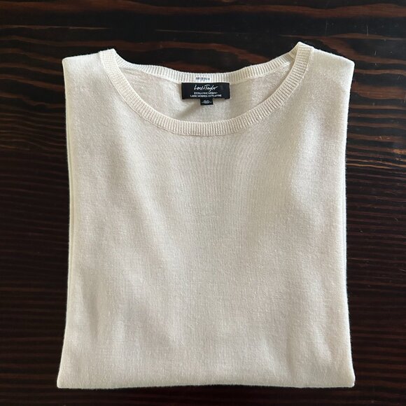 LORD & TAYLOR Women's cream fine merino sweater, S - Picture 2 of 7